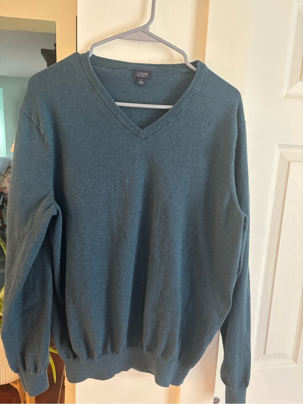 J. Crew Men’s Teal V-Neck Sweater - Solid Teal
